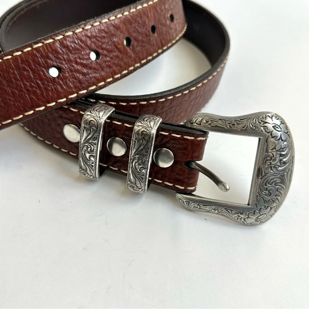 Vintage Bison Wild Bill Belt in Brown Peanut 42